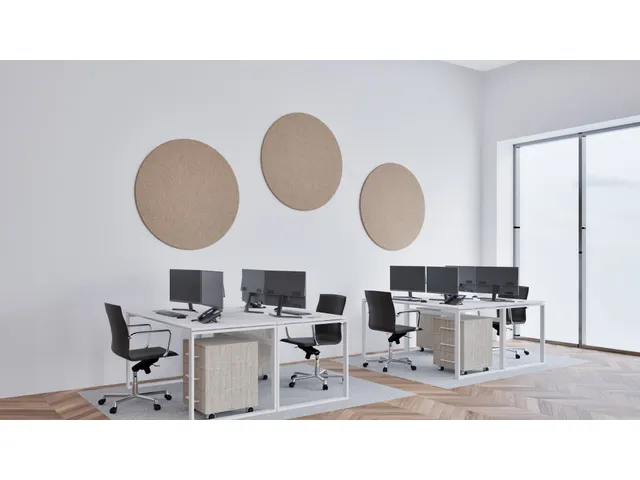 Akoestisch PET-vilt rond plafondpaneel Ø120cm Beige