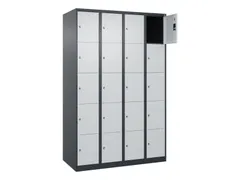 lockerkast,HxBxD 1850x1200x500mm,4x5vakken,vak B 300mm,cil.-slot