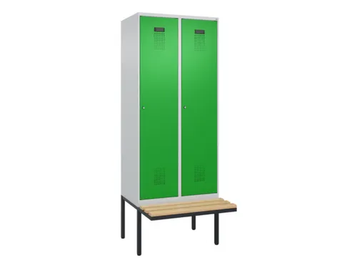 locker met bank,voor scheiding van kleding,HxBxD 2120x800x815mm,2vak