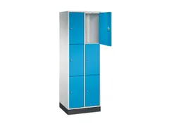 lockerkast,RAL 7035/RAL 5012,HxBxD 1950x620x500mm,2x3vakken,cil.-slot