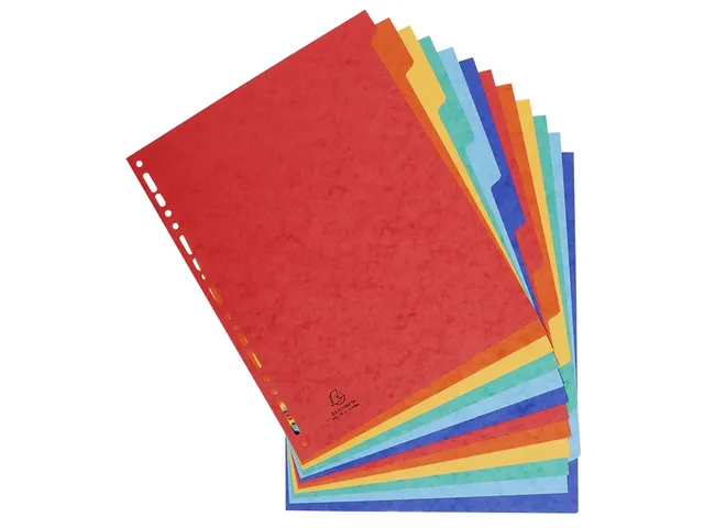 Tabbladen glanskarton 225g 12-delig A4 maxi Assorti