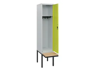locker met bank,HxBxD 1950x400x815mm,1vak,vak B 400mm,draaigrendel - 2