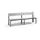 omkleedbank,HxLxD 796x2000x407mm,HPL zilvergrijs,frame staal RAL7021