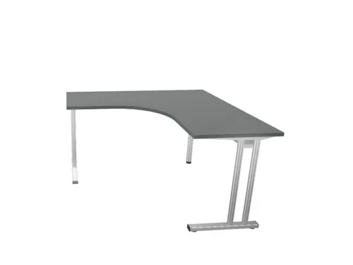 bureau in vrije vorm,HxBxD 740x1400x1400mm,vrije vorm,MS-donkergrijs