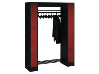 locker met kapstok,HxBxD 1950x1430x480mm,romp RAL7016,front RAL7016 - 1