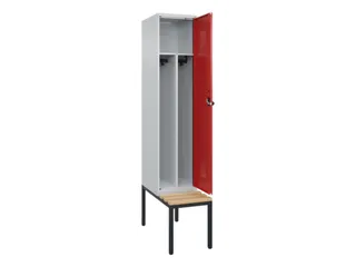 locker met bank,voor scheiding van kleding,HxBxD 2120x400x815mm,1vak - 1