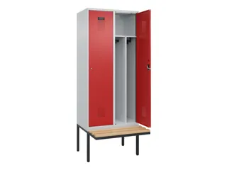 locker met bank,voor scheiding van kleding,HxBxD 2120x800x815mm,2vak - 1