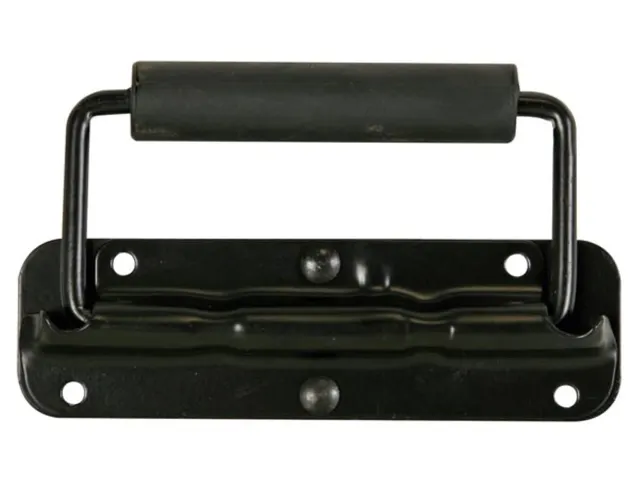 Handvat Voor Luidspreker, Met Veer, Zwart Metaal, 140x40mm