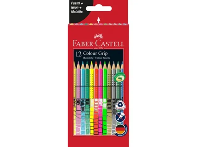 kleurset Faber-Castell GRIP pastel, neon en metallic 12 stuks