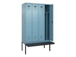 locker met bank,voor scheiding van kleding,HxBxD 2120x1200x815mm,4vak