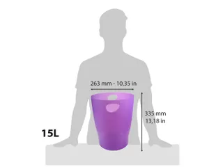 ECOBIN Papiermand 15 L violet transparant - 2
