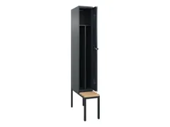 locker met bank,voor scheiding van kleding,HxBxD 2120x300x815mm,1vak