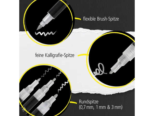 Acrylmarker Online lettering 5 breedtes zilver