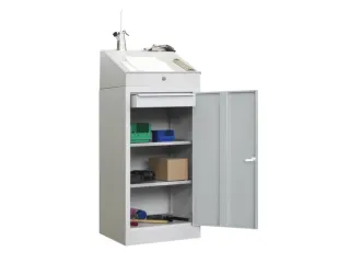 Lessenaarkast Met Lade Staal Hxbxd 1095/1270x500x500mm Ral7035 - 1