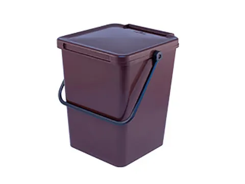 Afvalemmer Minimax Vierkant 10 Liter Bruin