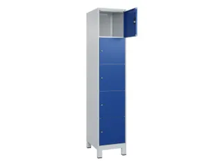 lockerkast,HxBxD 1950x400x500mm,1x5vakken,vak B 400mm,cil.-slot,voeten - 1
