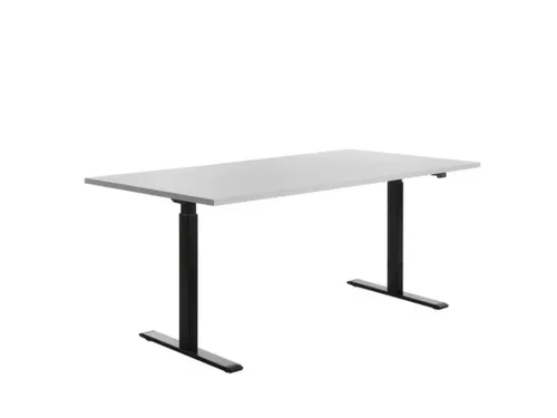 Elektrisch ihv bureau,HxBxD 700-1200x1800x800mm,blad grijs