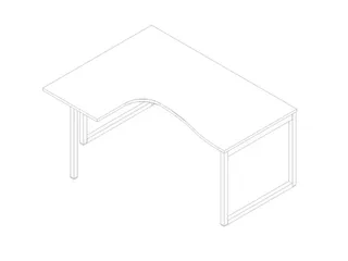 hoek-bureau,HxBxD 730x1600x1200mm,blad wit,verdieping links - 1