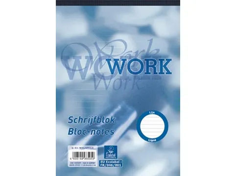 schrijfblok, ft A6, 70 g/m², 100 vel, gelijnd