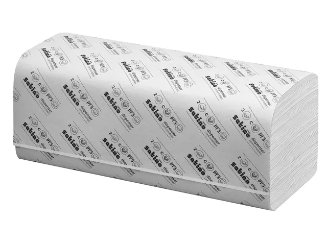 Handdoek Satino Comfort PT3 c-vouw 2-laags 25x32cm wit 277420