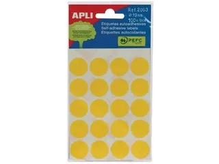 Apli Ronde Etiketten Ø19mm Geel - 1