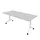 klaptafel,HxBxD 750x1800x700mm,hoekig,T-voet wit,ovale buis,blad grijs