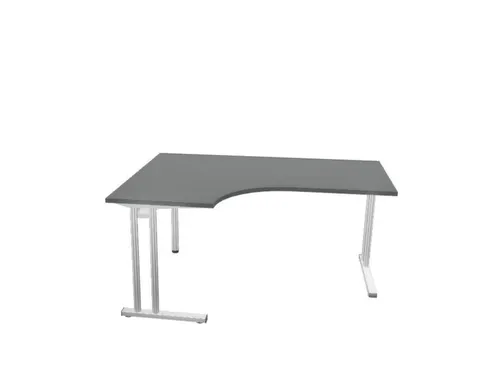 bureau in vrije vorm,HxBxD 740x1600x1200mm,vrije vorm,MS-donkergrijs