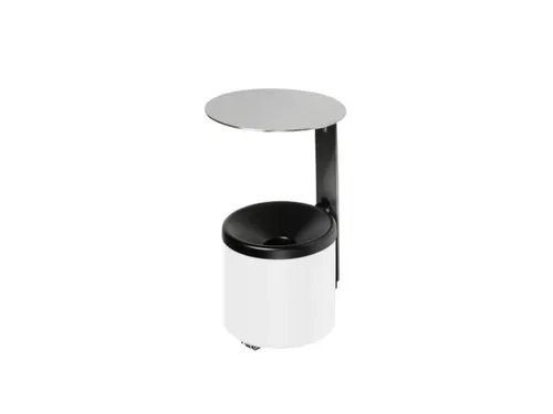 Wandasbak 2.4 liter HxØ 310x155mm Ral9016 Wit Staal Overkapping Rvs