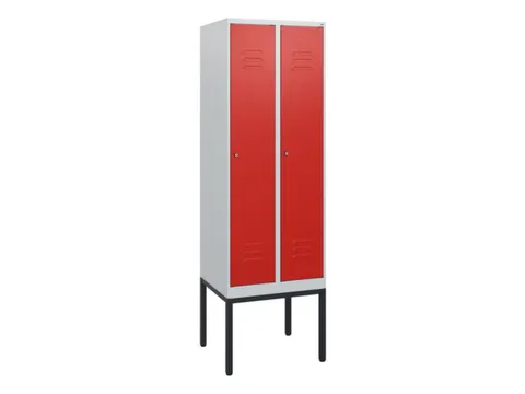 locker,HxBxD 1950x600x500mm,2vak,vak B 300mm,cil.-slot,voetonderstel