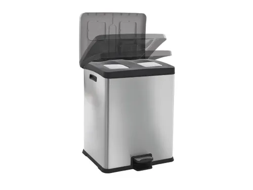Afvalbak Rejoice EKO 2x30 Liter met kunststof binnenbak RVS