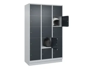 lockerkast,HxBxD 1950x1200x500mm,3x5vakken,vak B 400mm,cil.-slot - 1
