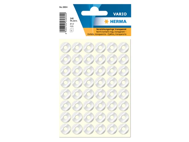 Herma 5894 Versterkingsringen 12mm Transparant 240 Stuks