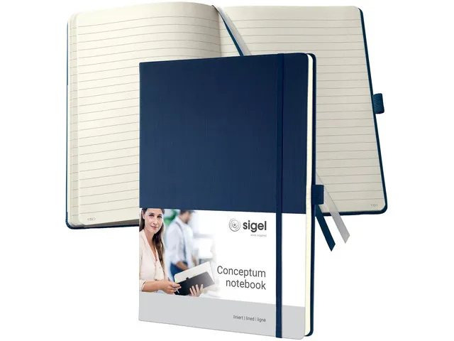 Carnet de note Sigel Conceptum A4 hardcover ligné bleu foncé