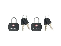 Hangslot Masterlock 2 gelijksluitend aluminium TSA zwart 30mm