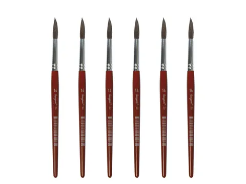 Penseel Kangaro Serie 120 rond Nr. 14 geitenhaar doos 6 stuks