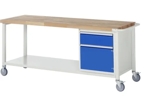 Werkbank Hxbxd 880x2000x700mm Beukenhouten Werkblad 1lade Kast