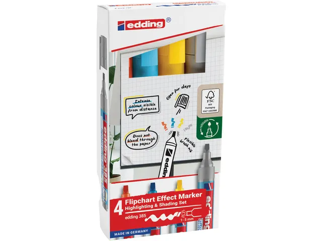 Edding 385 Flipchart effect marker Assorti 4 stuks