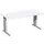 Bureau C-Poot HxBxD 680-800x1600x800mm Decor wit Zilverkleurig