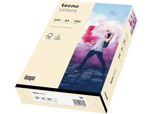 Inapa Tecno colors Gekleurd papier A4 Licht chamois 160 gram 250vel