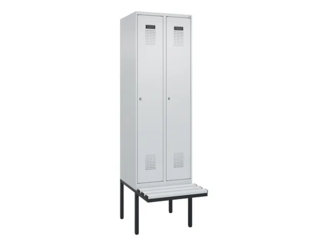 locker met bank,voor scheiding van kleding,HxBxD 2120x600x815mm,2vak