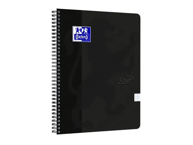 Spiraalblok Oxford Touch A4 ruit 5mm 70vel zwart