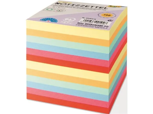 Notes, ft 90 x 90 mm, recharge pour cube-mémo feuillets en couleurs a