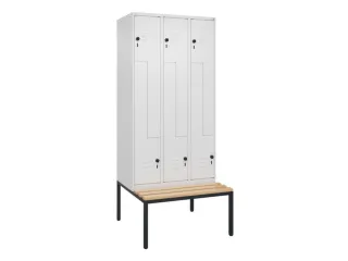 Z-garderobekast,HxBxD 2120x900x815mm,6vak,vak B 300mm,draaigrendel - 1