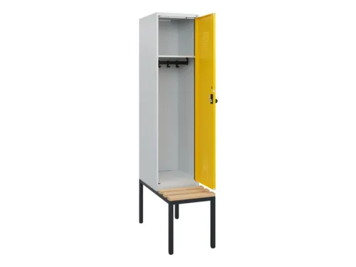 locker met bank,HxBxD 1950x400x815mm,1vak,vak B 400mm,draaigrendel