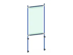 anti-speekselscherm,pvc-folie,glashelder,frame staal RAL5007