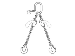 Hijsketting 2 Sprong Draagvermogen 4.25t Nuttige L 1m Verkortbaar