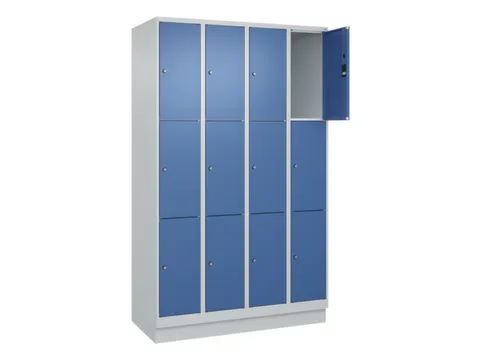 lockerkast,HxBxD 1950x1200x500mm,4x3vakken,vak B 300mm,cil.-slot