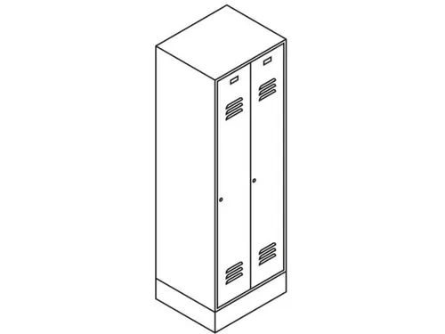 locker,RAL 7035,HxBxD 1850x900x500mm,3vak,vak B 300mm,cil.-slot,sokkel