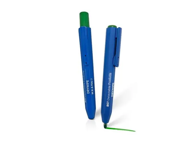 Whiteboardstift intrekbaar detecteerbaar blauw groene inkt 10 stuks