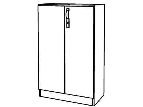 kantoorkast,HxBxD 1270x800x420mm,2xhouten vloer,golfgreep